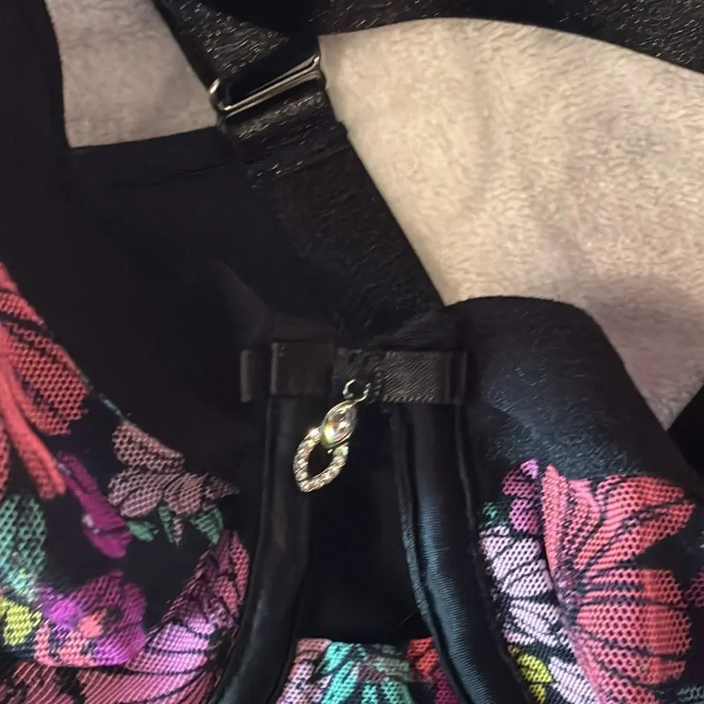 NWT Curvy couture floral mesh bra size 38C. Style 1311.